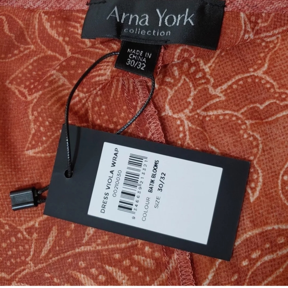Arna York Viola Wrap Maxi Dress Woman 6X 30W 32W Batik Blooms Sheer Floral New - Picture 12 of 14